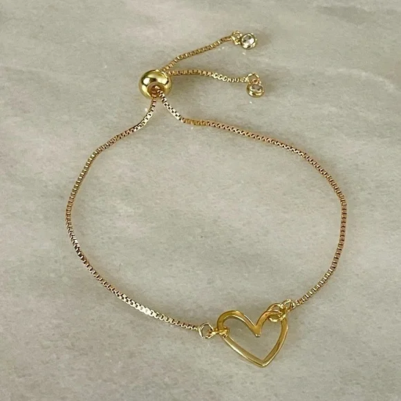 Heart Gold Plated Bracelet - Picture 3 of 6